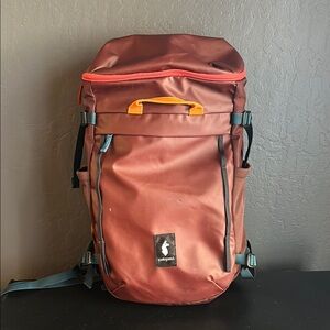 Cotopaxi Torre 24L Bucket Backpack, Maroon with Orange Accents